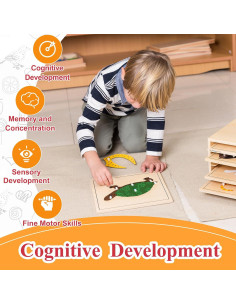 Rompecabezas Montessori Tortuga de Madera 7 Piezas para Niños 3-6 Años 2