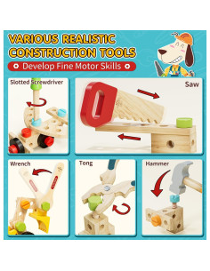 Juego de Herramientas de Madera Lehoo Castle para Niños 3-5 Años 2