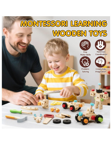 Juego de Herramientas de Madera Lehoo Castle para Niños 3-5 Años