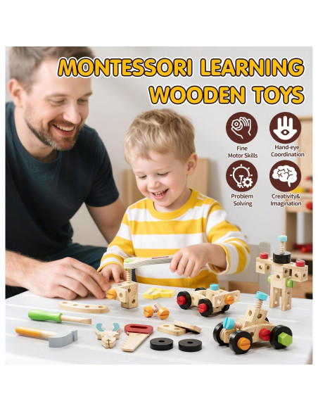 Juego de Herramientas de Madera Lehoo Castle para Niños 3-5 Años