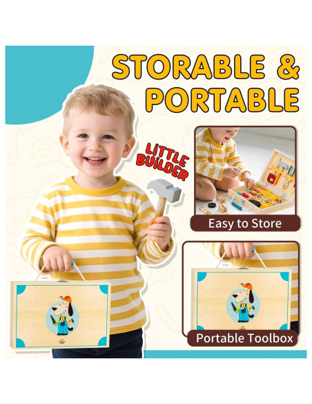 Juego de Herramientas de Madera Lehoo Castle para Niños 3-5 Años