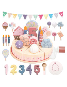 Juguete de Pastel de Cumpleaños de Madera Masonbaby 18.8cm