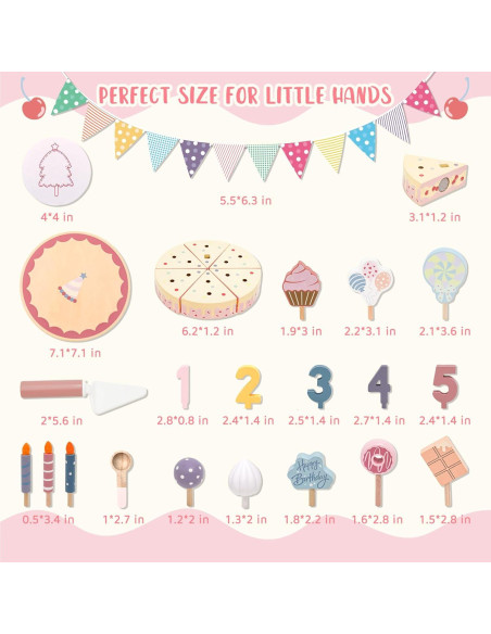 Juguete de Pastel de Cumpleaños de Madera Masonbaby 18.8cm