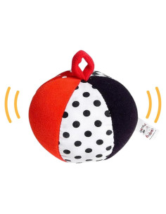 Pelota Suave de Peluche Genius Baby 10.16 cm Negro Blanco Rojo