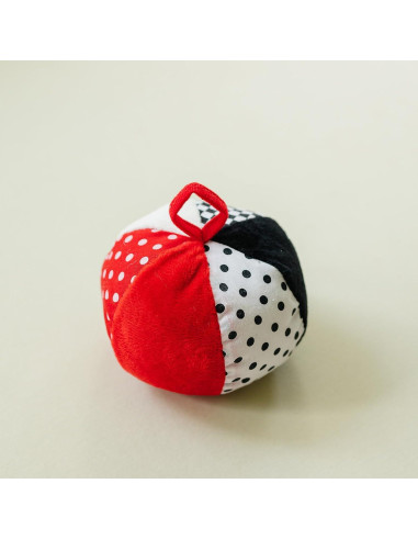 Pelota Suave de Peluche Genius Baby 10.16 cm Negro Blanco Rojo