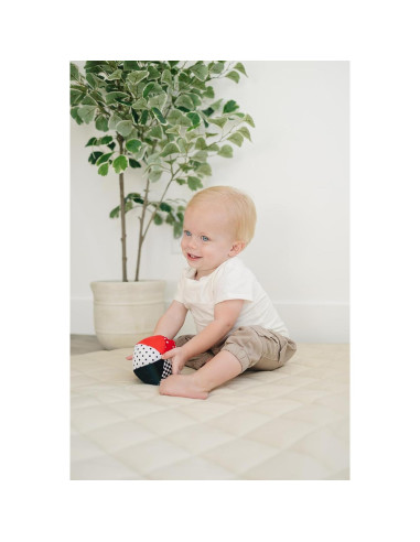 Pelota Suave de Peluche Genius Baby 10.16 cm Negro Blanco Rojo