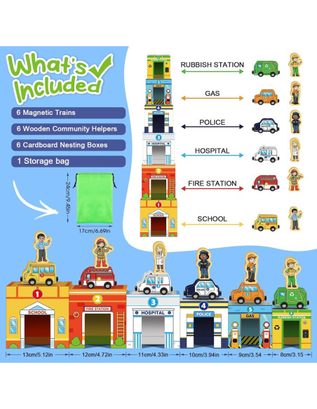 Juego de Apilamiento de Vehículos de Madera Aizweb - Juguetes Educativos para Niños de 1 a 3 Años Juego de Apilamiento de Vehículos de Madera Aizweb - Juguetes Educativos para Niños de 1 a 3 Años