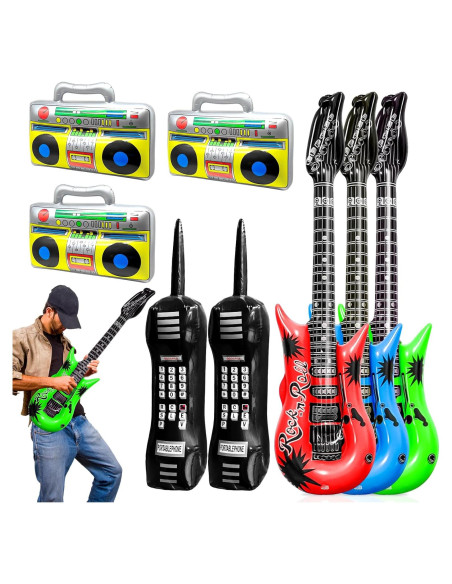 Conjunto de Juguetes Inflables 8 PCS Fiesta Retro 80s 90s Conjunto de Juguetes Inflables 8 PCS Fiesta Retro 80s 90s