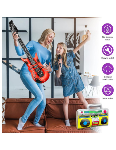 Conjunto de Juguetes Inflables 8 PCS Fiesta Retro 80s 90s