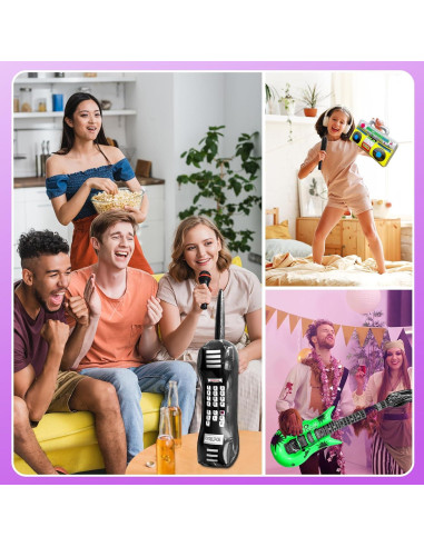 Conjunto de Juguetes Inflables 8 PCS Fiesta Retro 80s 90s