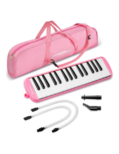 Melódica MOSEN 32 Teclas Rosa con Bolsa y Tubo de Respiración