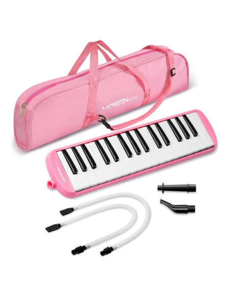 Melódica MOSEN 32 Teclas Rosa con Bolsa y Tubo de Respiración