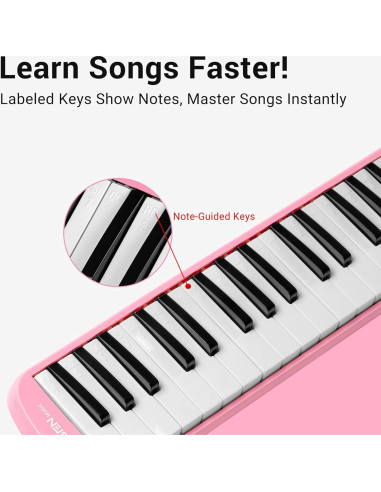 Melódica MOSEN 32 Teclas Rosa con Bolsa y Tubo de Respiración