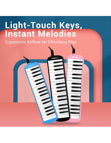 Melódica MOSEN 32 Teclas Rosa con Bolsa y Tubo de Respiración