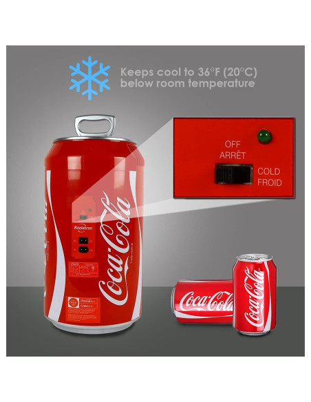 Refrigerador Mini Koolatron Coca Cola 10L 12 latas portátil