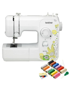 Máquina de Coser Brother SM1704 17 Puntadas + Kit de Hilo 12 Colores