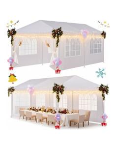 Carpa de Patio HOTEEL Blanca 3x6m Impermeable con Paredes