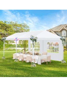 Carpa de Patio HOTEEL Blanca 3x6m Impermeable con Paredes 2