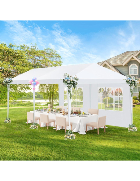 Carpa de Patio HOTEEL Blanca 3x6m Impermeable con Paredes