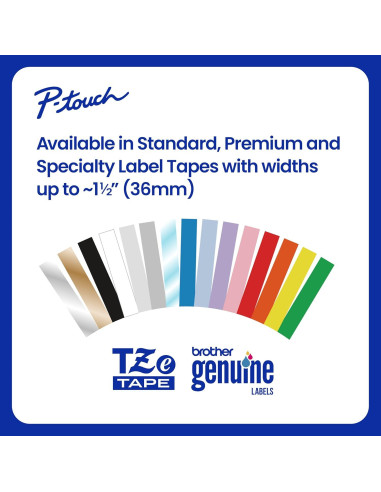 Cinta de Etiqueta Brother P-Touch TZe335 Blanca sobre Negra 12mm