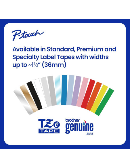 Cinta de Etiqueta Brother P-Touch TZe335 Blanca sobre Negra 12mm