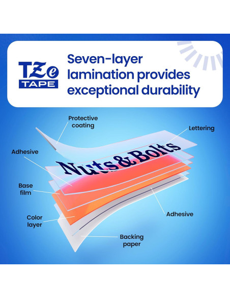 Cinta de Etiqueta Brother P-Touch TZe335 Blanca sobre Negra 12mm