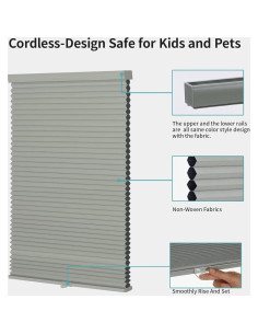 Cortinas Celulares Blackout MYshade 149.86x182.88 cm Gris 2