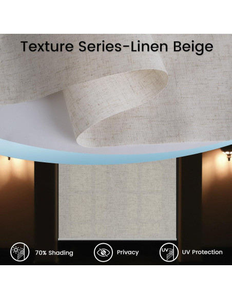 Persianas motorizadas VIDEMA beige lino 70% filtrante luz Persianas motorizadas VIDEMA beige lino 70% filtrante luz