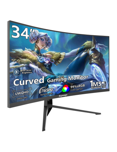 Monitor Curvo 34" Raywego UWQHD 165Hz 300cd/m FreeSync