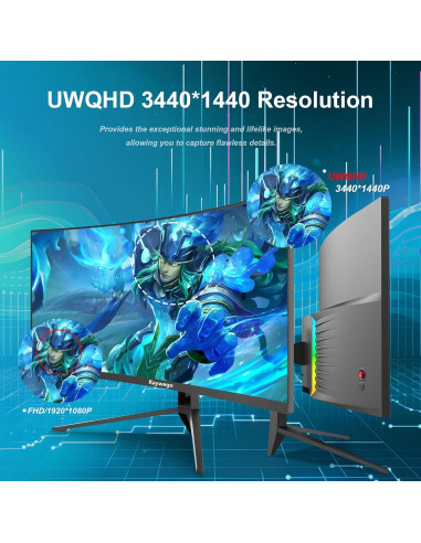 Monitor Curvo 34" Raywego UWQHD 165Hz 300cd/m FreeSync