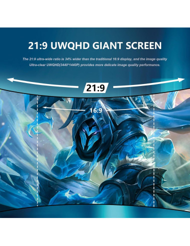 Monitor Curvo 34" Raywego UWQHD 165Hz 300cd/m FreeSync