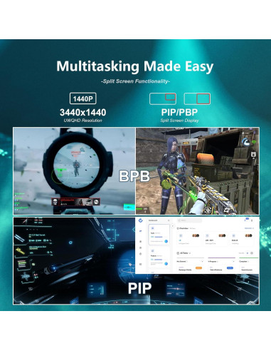 Monitor Curvo 34" Raywego UWQHD 165Hz 300cd/m FreeSync