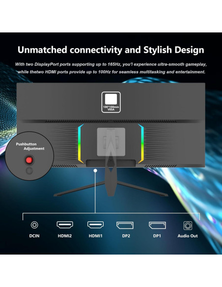 Monitor Curvo 34" Raywego UWQHD 165Hz 300cd/m FreeSync