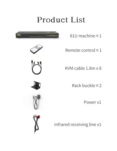 Interruptor KVM HDMI 8 Puertos xudongtai 4K@60Hz 3.18kg