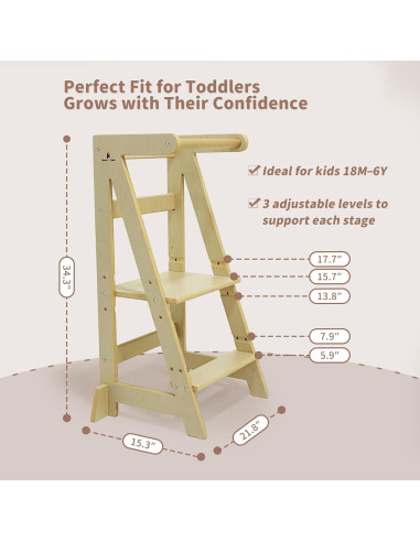 Torre de Aprendizaje Montessori Damoch Ajustable para Niños