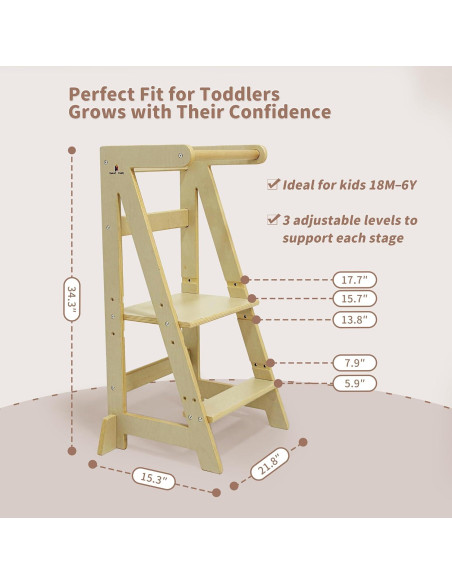 Torre de Aprendizaje Montessori Damoch Ajustable para Niños