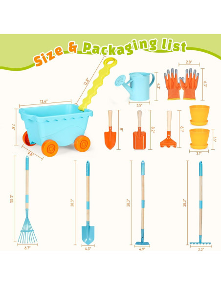 Juego de Herramientas de Jardinería GNAYUIJ 12 Piezas para Niños