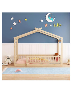 Cama Casa Twin Bellemave con Techo y Cerca Natural