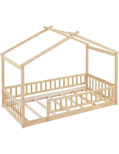 Cama Casa Twin Bellemave con Techo y Cerca Natural