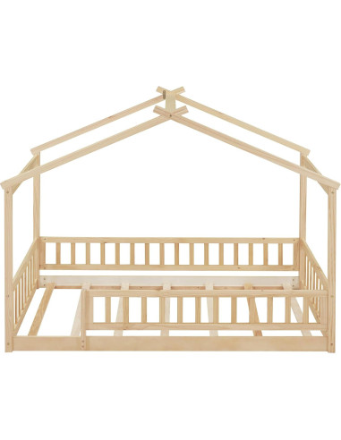 Cama Casa Twin Bellemave con Techo y Cerca Natural