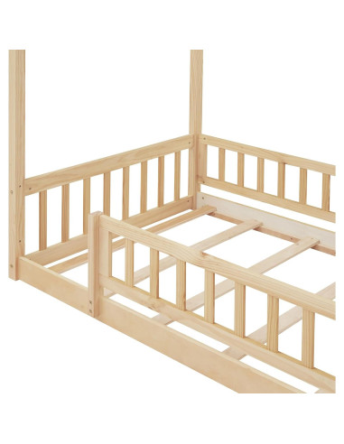 Cama Casa Twin Bellemave con Techo y Cerca Natural