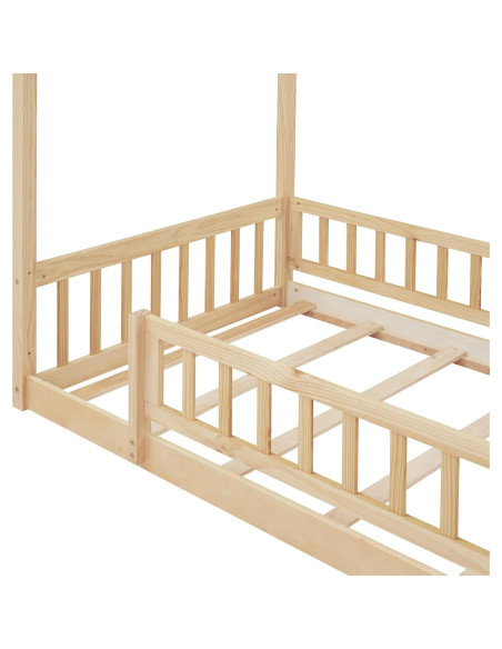 Cama Casa Twin Bellemave con Techo y Cerca Natural