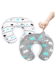 Funda de Almohada de Lactancia BROLEX - Paquete de 2 Elefante Ballena