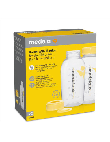 Botellas de almacenamiento de leche materna Medela 250ml - 2 unidades