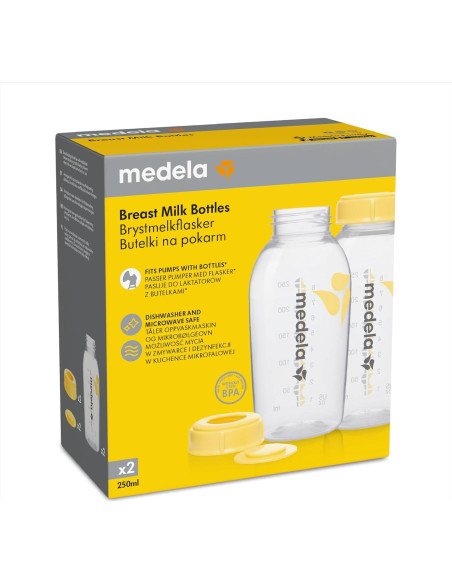 Botellas de almacenamiento de leche materna Medela 250ml - 2 unidades