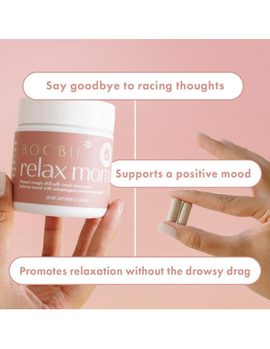 Suplemento Boobie Relax Mom para Estrés Postparto - 60 Cápsulas