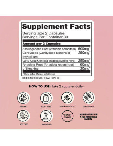 Suplemento Boobie Relax Mom para Estrés Postparto - 60 Cápsulas