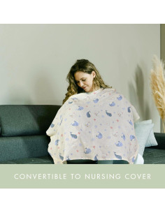 Cubierta de Lactancia Muselina ANYEDDE 2 Paquetes Verde y Ballena 2