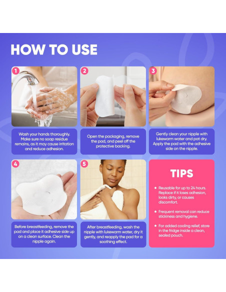 16 Almohadillas de Hidrogel para Pezones Livaclean 7.6x7.6cm