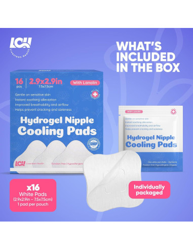 16 Almohadillas de Hidrogel para Pezones Livaclean 7.6x7.6cm